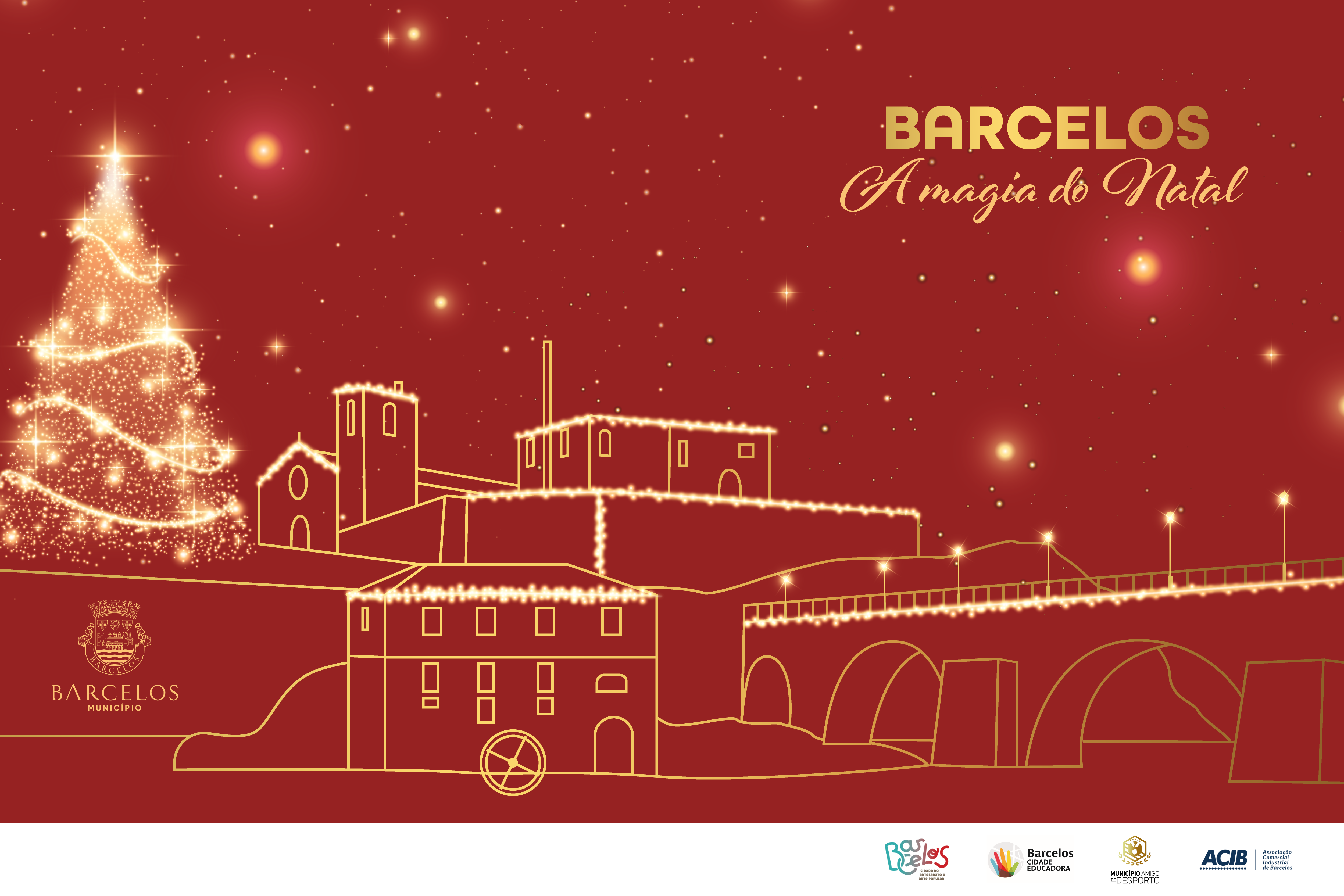 Três milhões de luzes LED iluminam o Natal de Barcelos